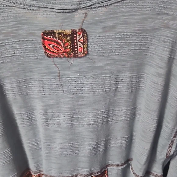 POL Teal and Multicolor Patchwork Blouse - Picture 8 of 8